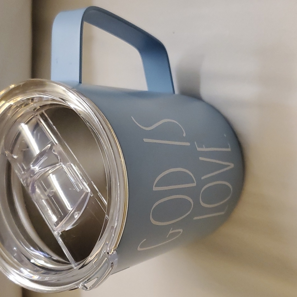 Rae Dunn tumbler God is love insulated stainless steel coffee tea mug